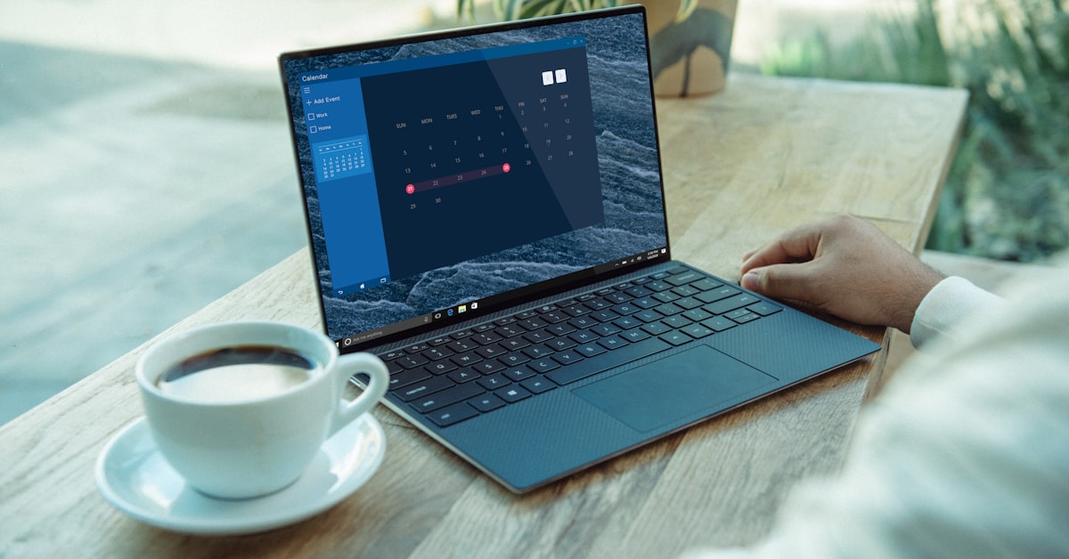 Open laptop computer on a business desk for professional use