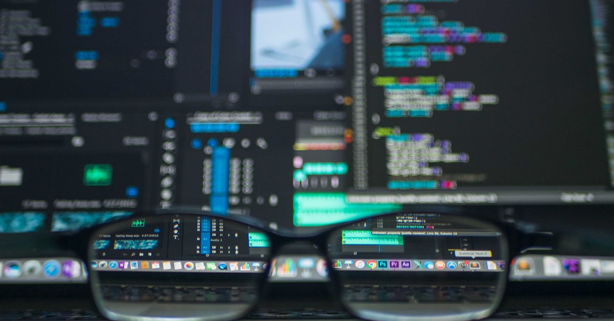 Close-up of programming code on a screen for Linux development workflow