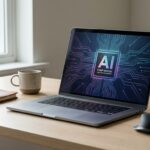Copilot Plus PC laptop on office desk