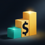 Abstract ascending bar chart with dollar sign overlay representing the $1M net worth milestone across Reddit FIRE age clusters